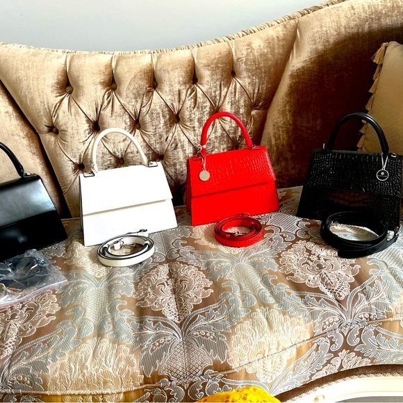 NWT Authentic Matmazel Designed white leather hand bag . - Picture 6 of 10